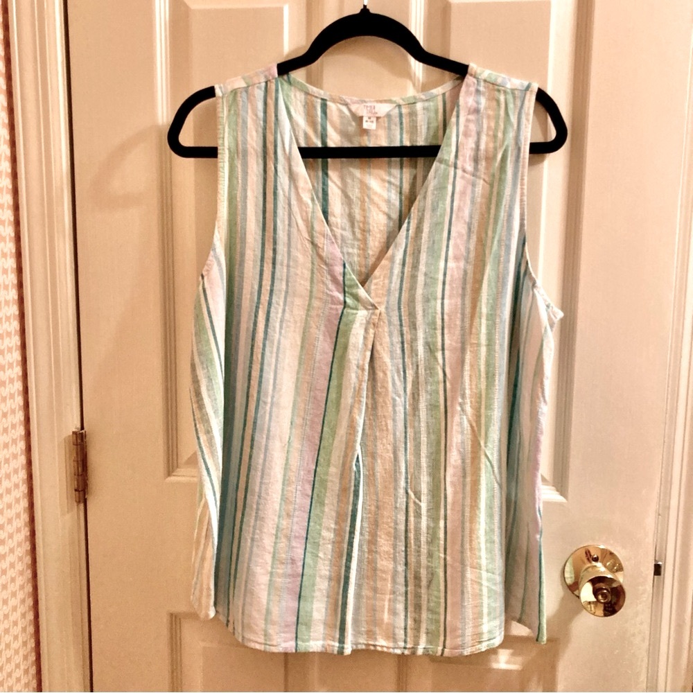 Time and Tru Striped Sleeveless Top - Multicolor